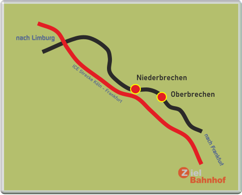 nach Limburg nach Frankfurt Niederbrechen Oberbrechen ICE Strecke Köln - Frankfurt